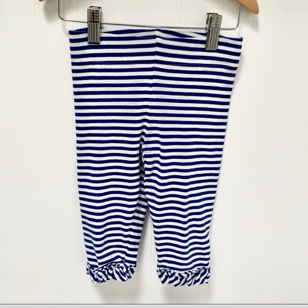Mini Boden Striped Ruffle Crop Leggings Girls